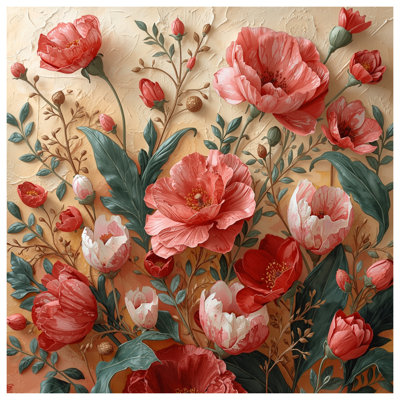 Rideaux de douche rouge et rose pivoine très longs