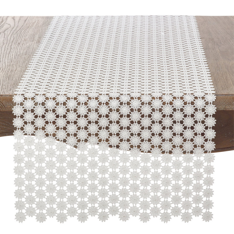 Chemin de table Atlantic Avenue, Blanc, 16 po x 120 po