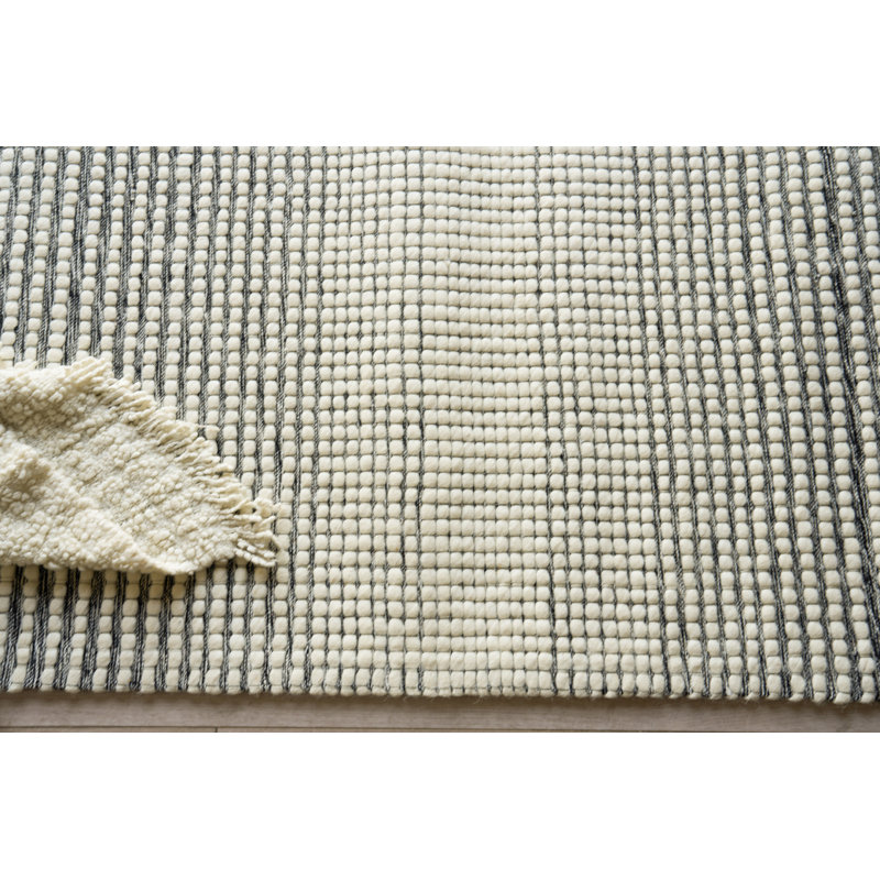 Metrix Hand Tufted New Zealand Wool Black/Ivory Area Rug, 15'X20'