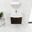 Armoire de salle de bain avec lavabo en résine de 24 pouces, unité de rangement à double porte, eau moderne-319114892