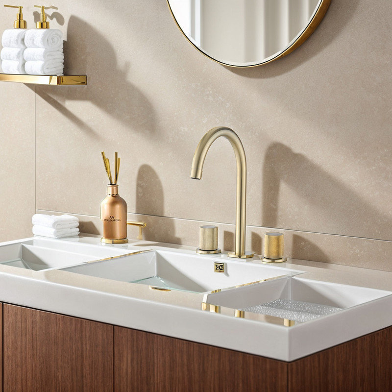 2-handle Bathroom Faucet, Brushed Gold