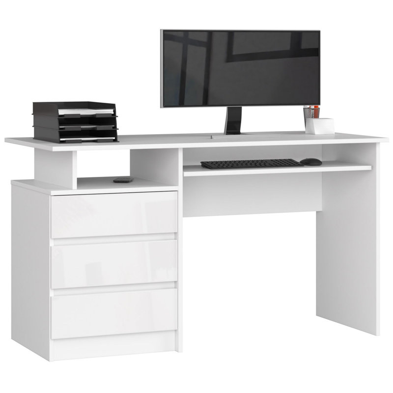 Geovana Eldren Computer Desk, White