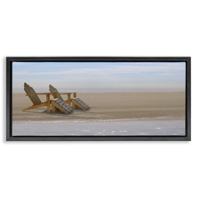 Endless Beach Scene Black Framed Floater Canvas Wall Art by Noah Bay