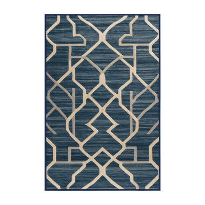 Machine Washable Trellis Gray Area Rug