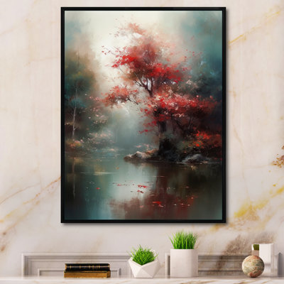 Nayna Red, charmante cerise Lilly sur toile