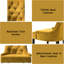 2 chaises et velours jaune - siège rembourré en mousse confortable, motif capitonné sophistiqué, garniture cloutée tendance, rembourrage de qualité construction, ornement,