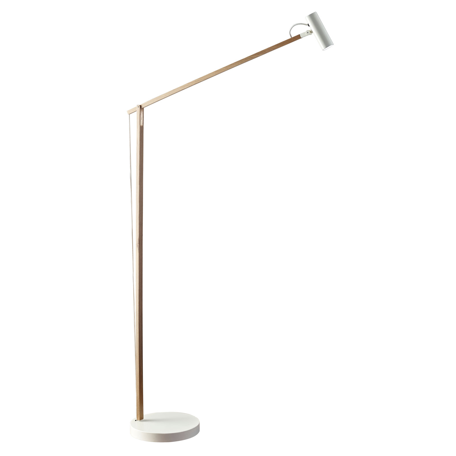 Dalila 60.5'' Dimmable LED Floor Lamp, Natural Ash Wood/White