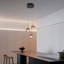 Luminaire suspendu en grappe 3 lumières Cascade Cluster en or rose poli avec globes en verre transparent