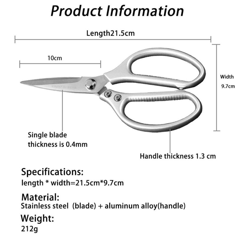 Ciseaux de cuisine en acier inoxydable Seido Knives pour la viande, la volaille, les fruits de mer et les barbecues