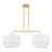 2 Light Soft Gold Large Linear Chandelier With Hand Crafted Off-White Color Fabric Hardback Shades-1979078122