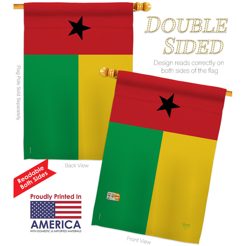 La Guinée Bissau est un coussin décoratif vertical à 2 faces en polyester à 2 faces de la nationalité mondiale, de 28 po x 40 po. Ensemble de drapeaux