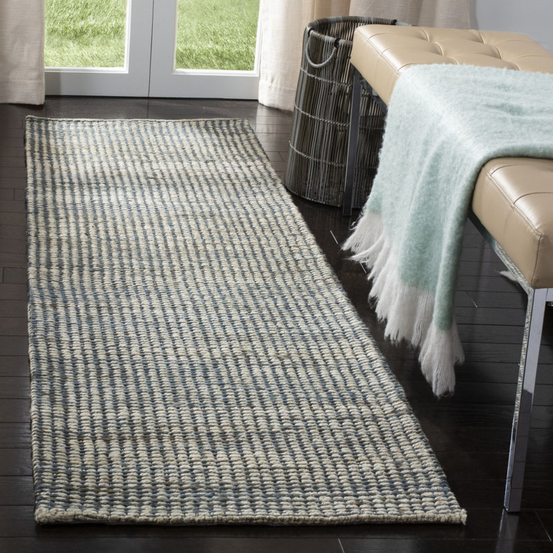Zaragoza Hand Loomed Jute And Cotton With Latex Solid Color Rug, Runner 2'3" x 8'