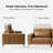 87.5" W Faux Leather Upholstered Sofa with Adjustable Backrest -107231543
