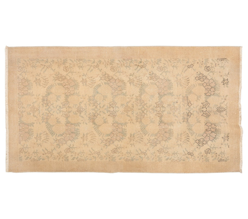 Tapis turc vintage noué à la main de conception unique dans une couleur neutre