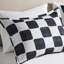 Édredon simple / simple TG en microfibre, rembourrage, -, lavable à la machine, 1 édredon, taie décorative, 2 coussins décoratifs, microfibre, motif noir et blanc, coussins