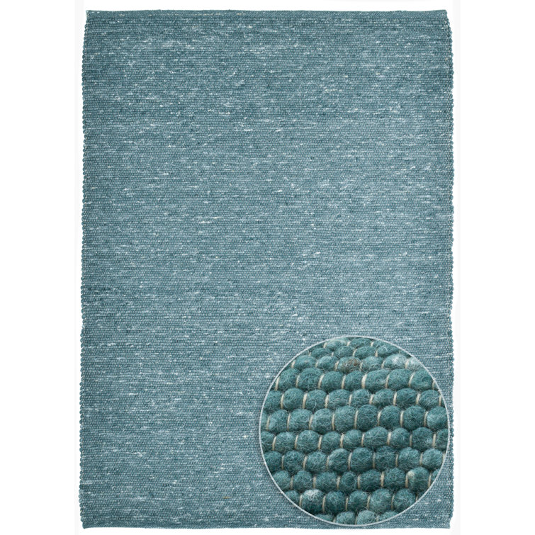 Hand Woven Wool Petrol Indoor Rug