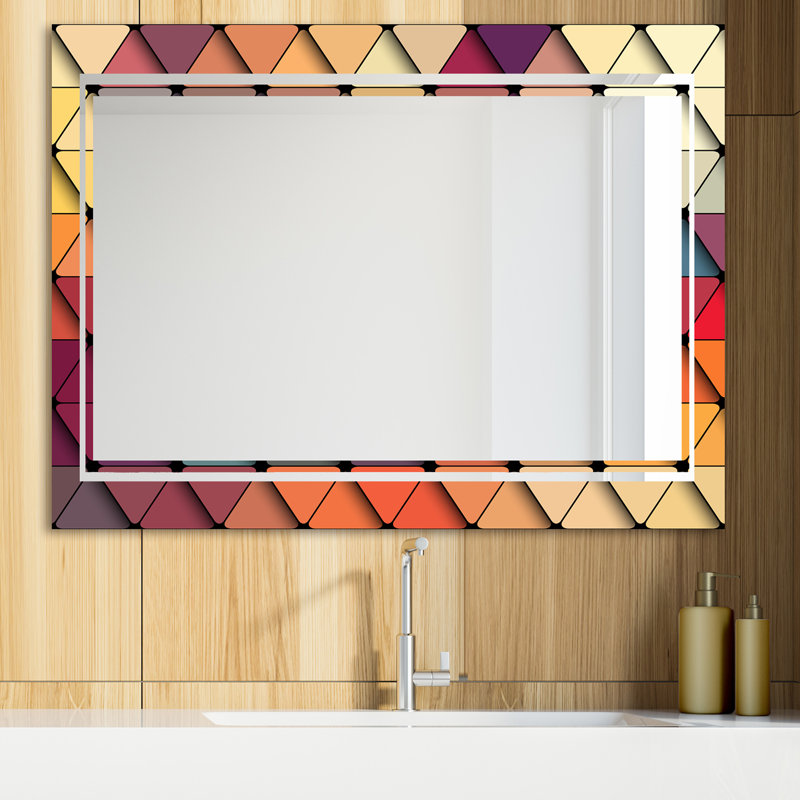 Miroir de coiffeuse triangulaire, H 29,5 po x l 39,4 po
