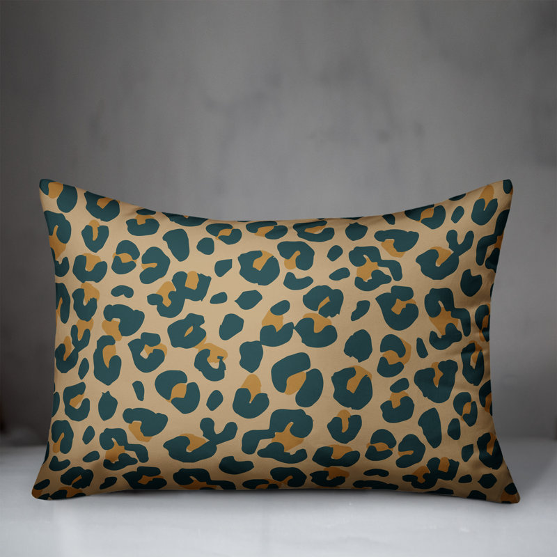 Coussin lombaire rectangulaire à imprimé animal, Beige