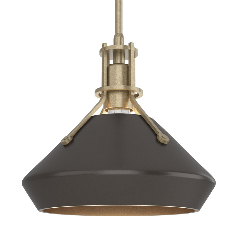 Henry with Chamfer Pendant, Soft Gold, Oil Rubbed Bronze
