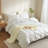LIFETOWN Striped Duvet Cover Set 100% Washed Cotton Material Soft Linen Feel 3 Pieces Bedding Set-121598532-121598531