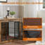 Meuble de 40 po pour chiens de grande taille - chenil en bois avec coussin à double porte brun rustique robuste