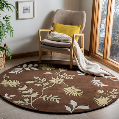 Candelo Hand-Tufted Wool Brown Area Rug