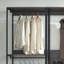 Wood Walk-In Closet System with Powder-Coated Metal Frame & Deep Storage