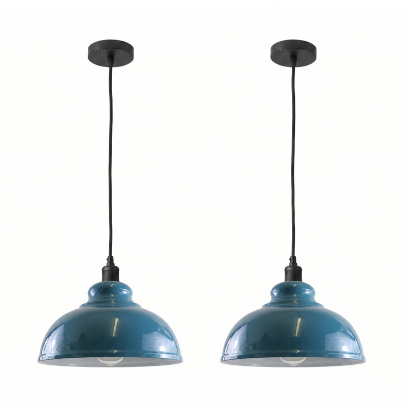 1 - Light Dome Pendant, Cyan Blue