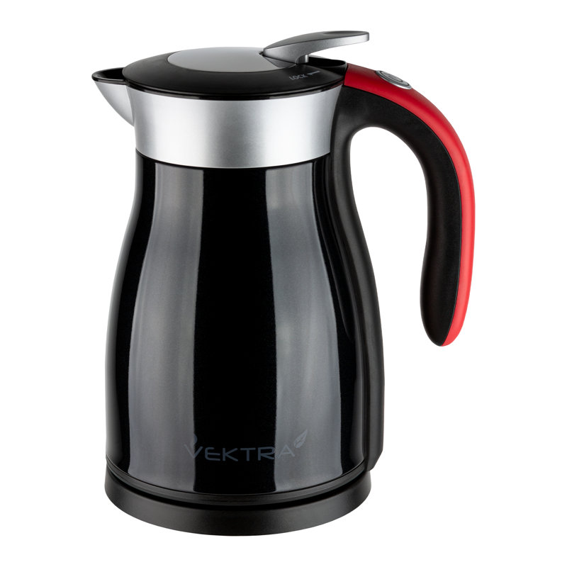Vacuum Insulated Electric Kettles Vacuum Insulated Eco Friendly Easy Pour Kettle 1.5, 1.2, 1.7 Litre, 1.59 Quarts, Black