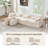 Segal 4 Piece Cloud Upholstered 114" Oversized Modular L Shape Soft Chenille Compression  Chaise Sectional Sofa  with Wide Arms and Pillows, No Assembly Required-2084431677