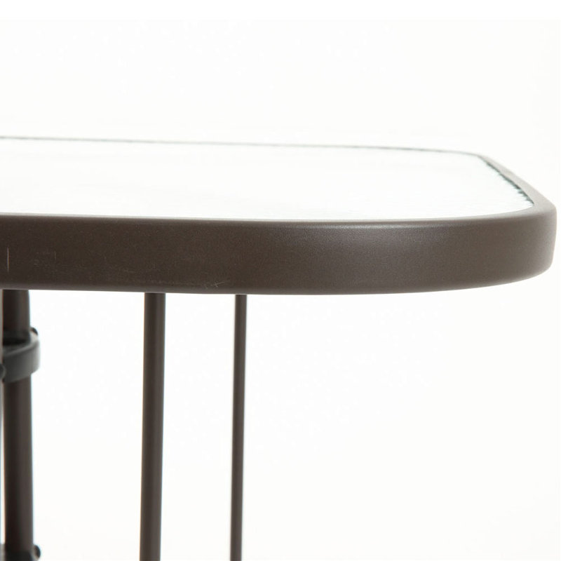 Table carrée d'extérieur en métal l 35,43 po x P 35,43 po