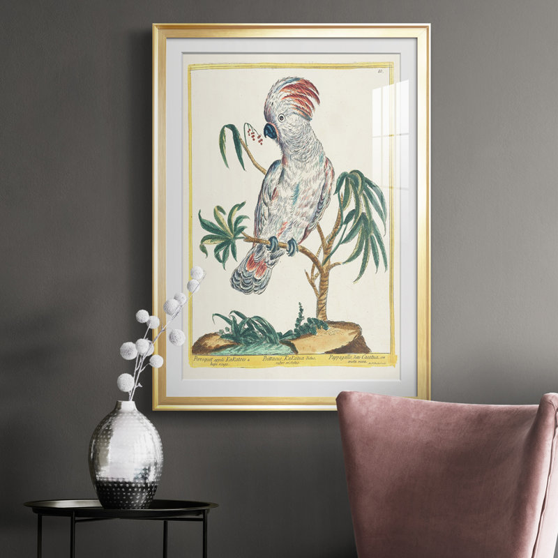 Pastel Birds II - impression, Or, H 42,5 po x l 30,5 po x P 1 po