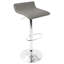 Ensemble de bar réglable 3 pièces avec plateau en acrylique lumineux, PVC gris classique et chrome