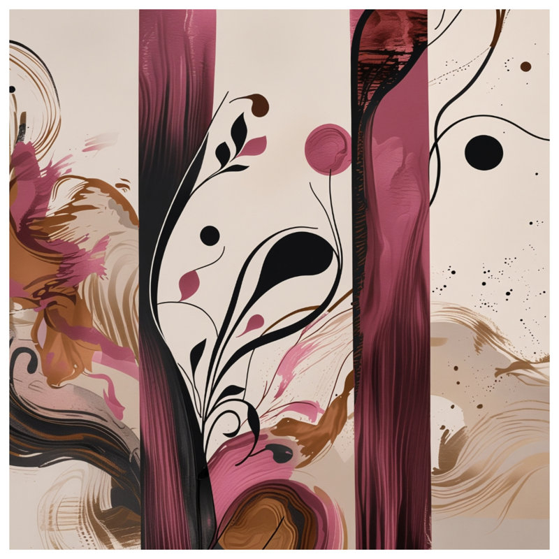 Abstract Floral Stripes Duvet Covers, Lit simple