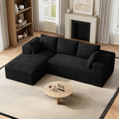 Canapé modulaire sans canapé Adame avec méridienne en L, porte-gobelets et poches de rangement