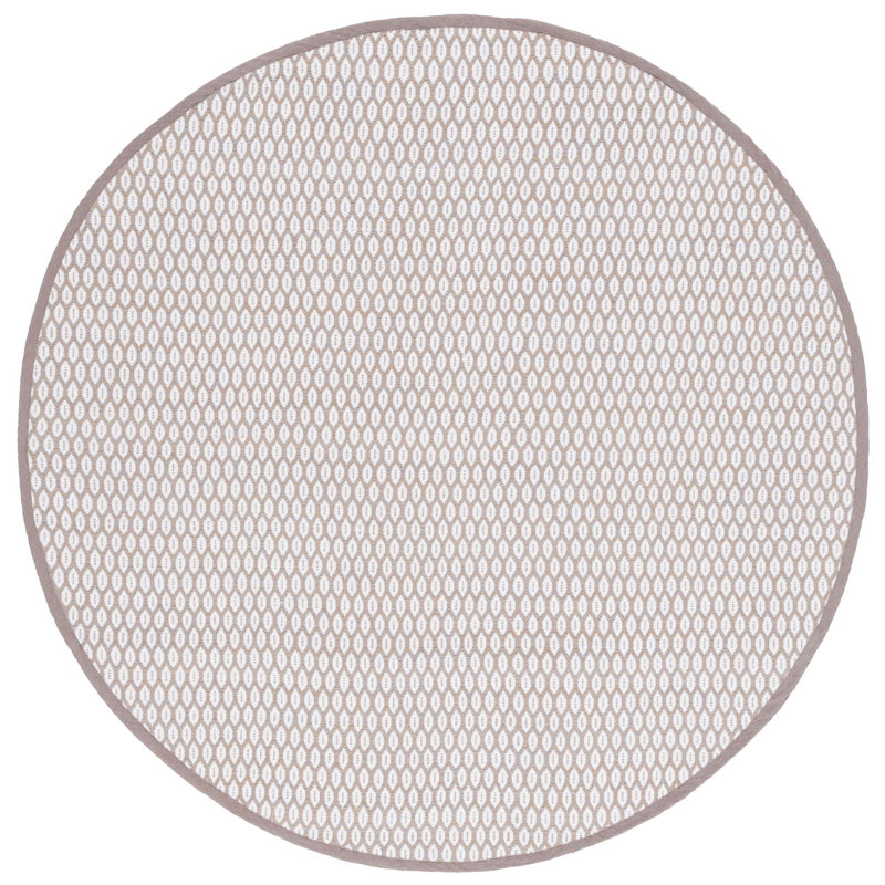 Modena Handwoven Cotton Geometric Area Rug , Round 6'