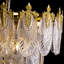 Lustre en verre doré de luxe 9 lumières 24 po à hauteur réglable pour salle à manger de vestibule