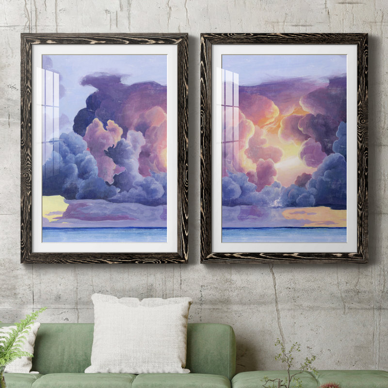 Magnifique ciel I - ensemble de 2 reproductions d'art sur papier encadré, H 31,5 po x l 47 po x P 1,5 po, Papier encadré noir