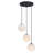 Aria 3-Light Matte Black Modern Globe Chandelier for Entryways with White Art Glass Shades-2137179177
