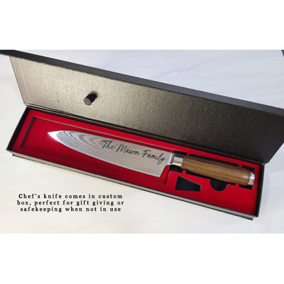 Couteau de chef personnalisé. Couteau de chef en acier inoxydable gravé sur mesure. Cadeau de pendaison de crémaillère. Cadeau pour le chef. Monogramme. Cadeau de mariage personnalisé