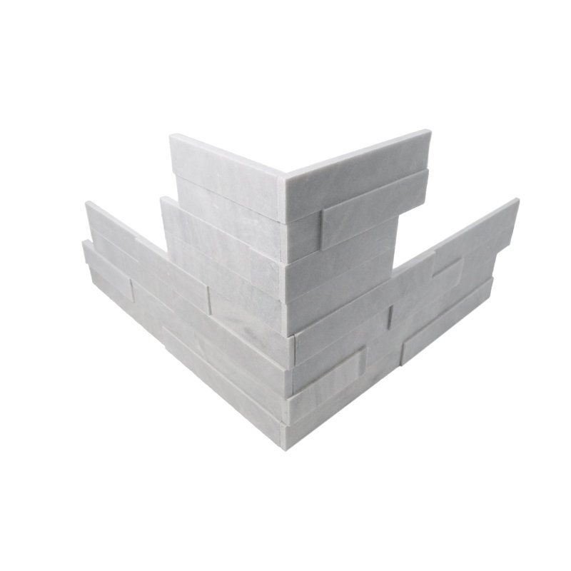 Cliffside Corner 8in.x24in. Honed Marble 4pc/set Wall Tile, Lunar