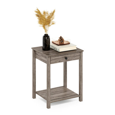 Table d'appoint avec tiroir Montale, chêne noir