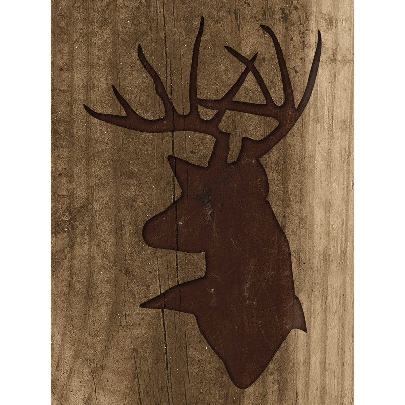 " Mossy Deer Head Silhouette ", 16" H x 12" W  