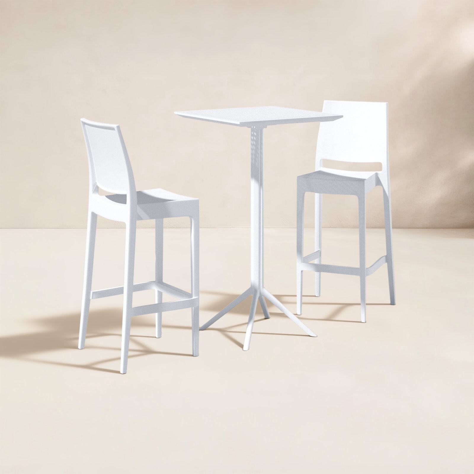 Farrah Square 2 - Person 23.6'' Long Bar Height Dining Set, White