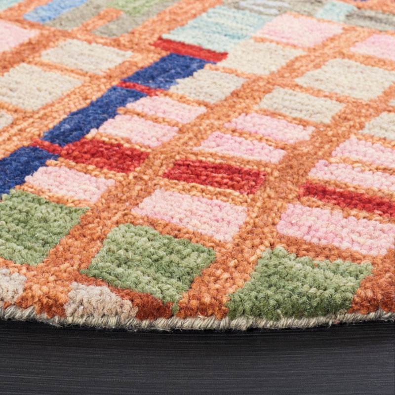 Sirak Hand Tufted Wool Rug, Round 3'