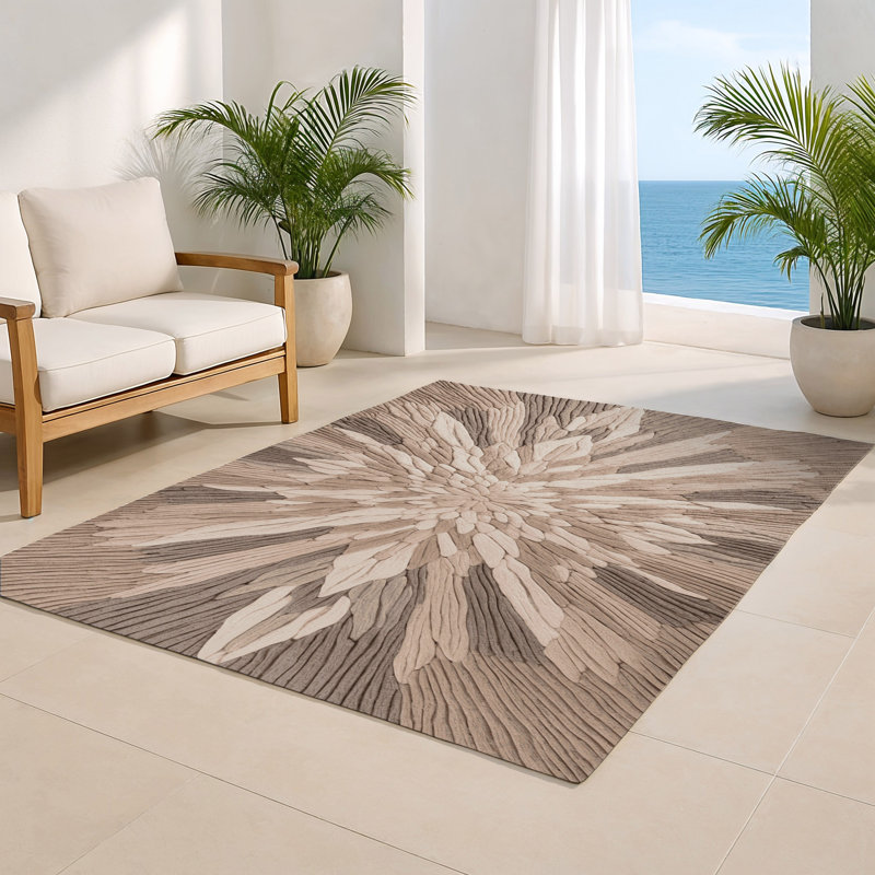 Tapis intérieur et extérieur gris Nature, Rectangulaire 2 pi x 3 pi