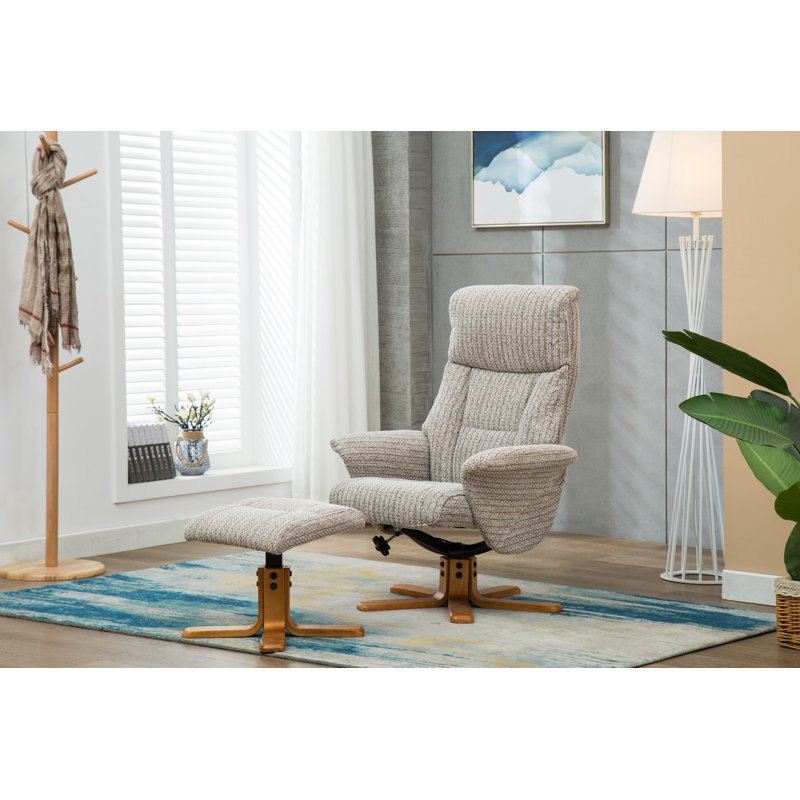 Catalina 76cm Wide Swivel Ergonomic Recliner, Wheat