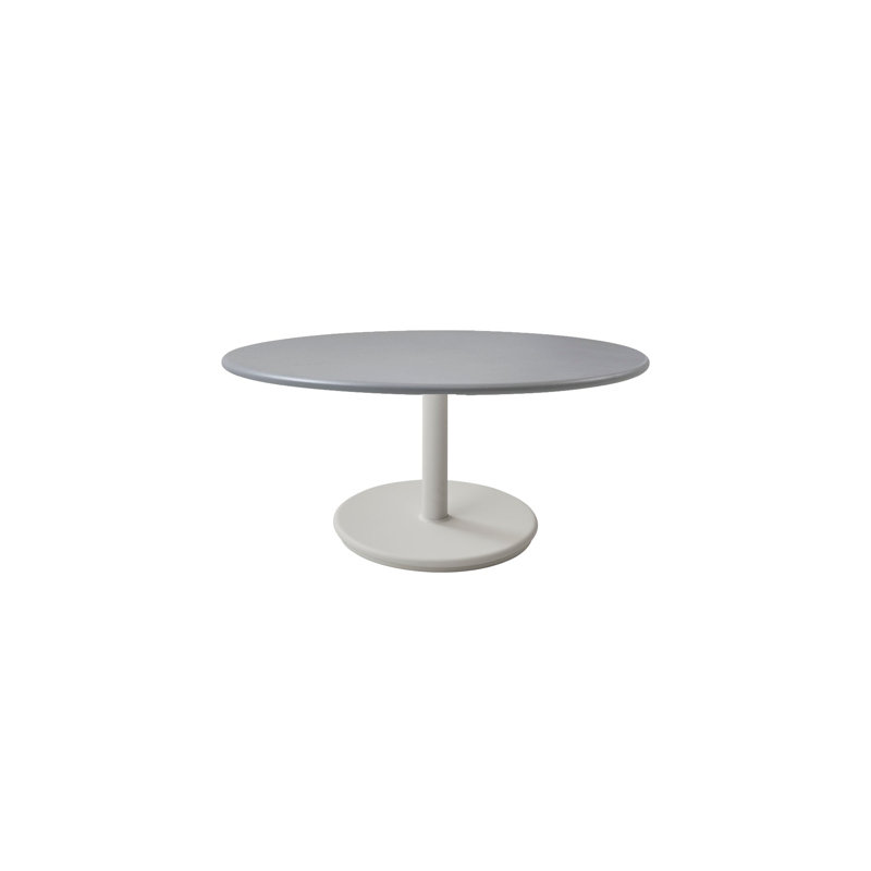 Go Outdoor Round Table, Lava Gray/Ceramic Light Gray, 15.4" H x 27.6" W x 27.6" D, Black