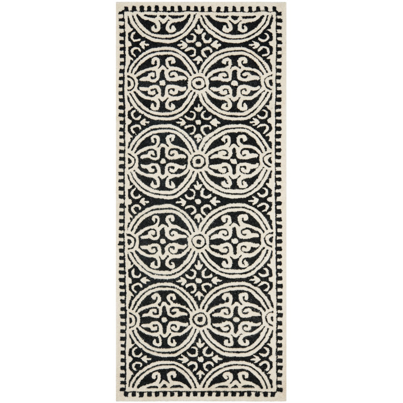 Julieta Geometric Wool Hand Tufted Area Rug, Runner 76 x 244 cm