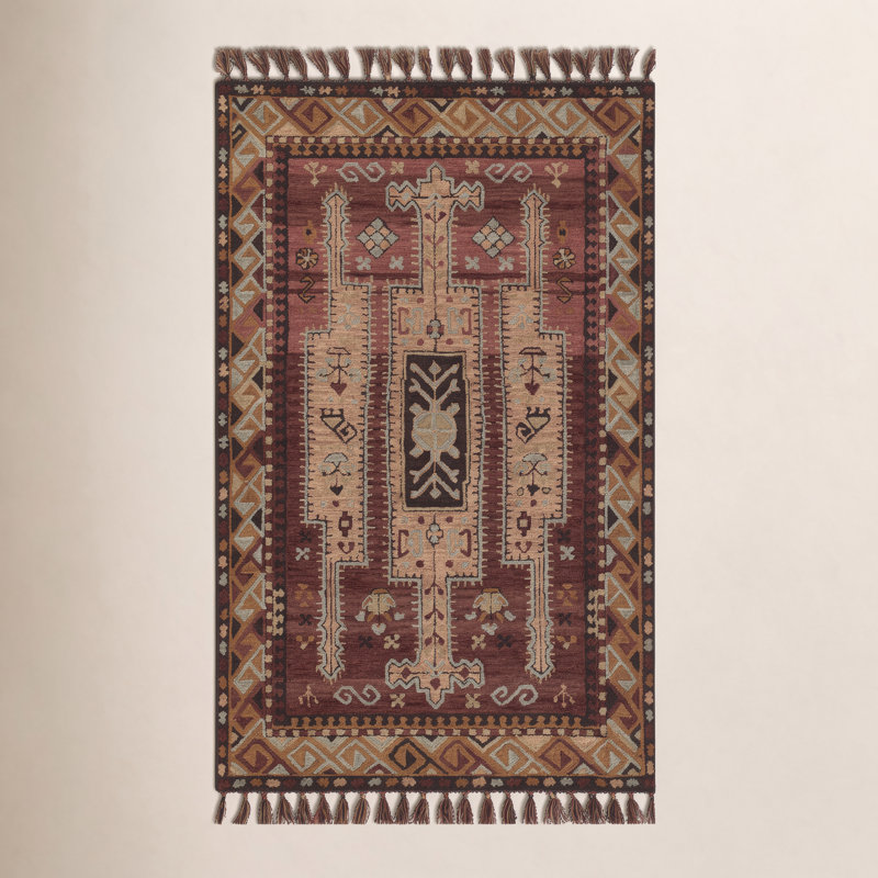 Valeta Wool Southwestern Indoor Rug, Rectangle 7'6" x 9'6"